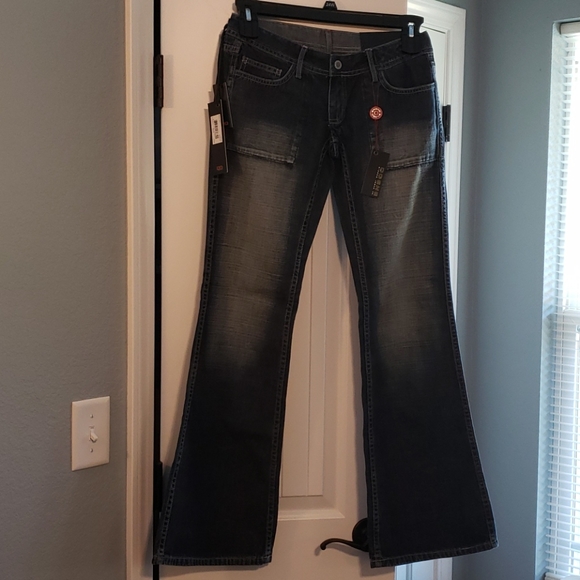 Q-GENE RAVE Low Rise Flare Leg Women's Jeans - Picture 1 of 16